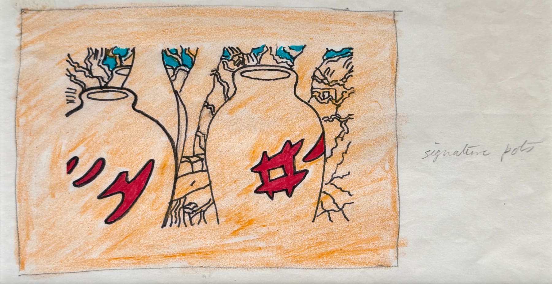 Patrick Caulfield, Untitled (signature pots)