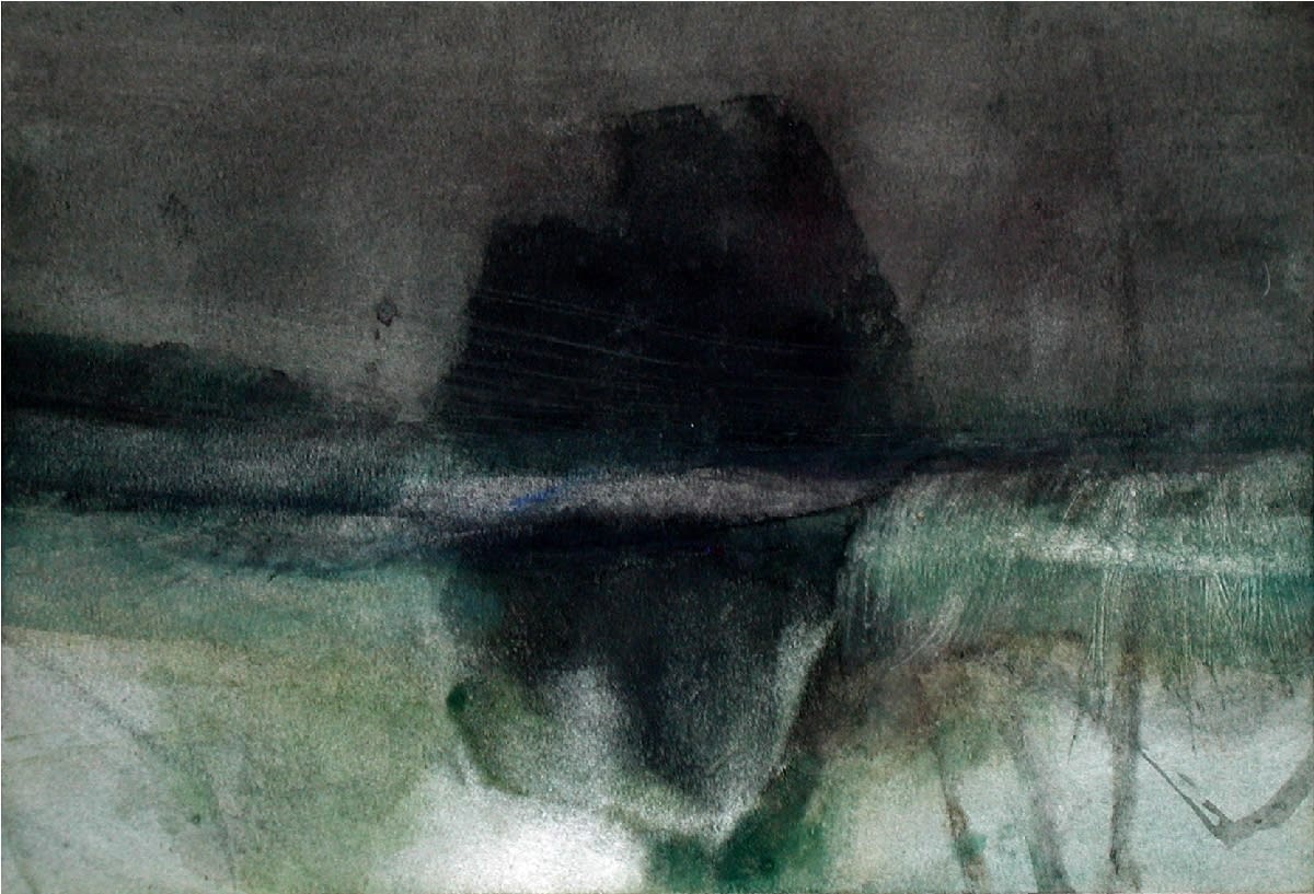 Michael Andrews, Untitled (Boulder, Reflection in Water), 1977