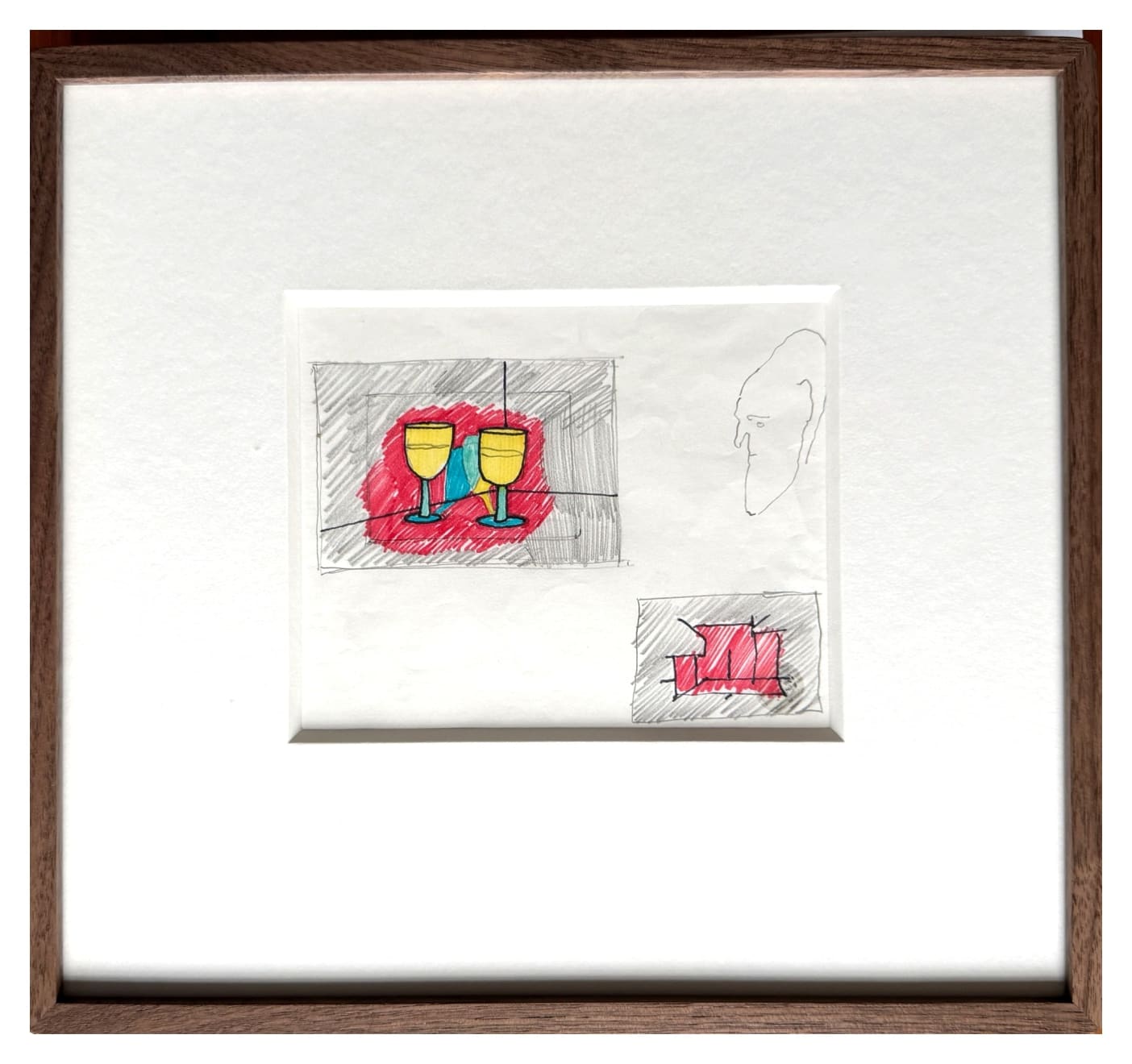 Patrick Caulfield, Untitled (two wine glasses), c.1975