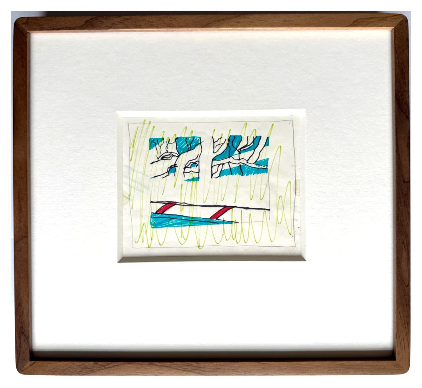 Patrick Caulfield, Untitled (wall and trees)