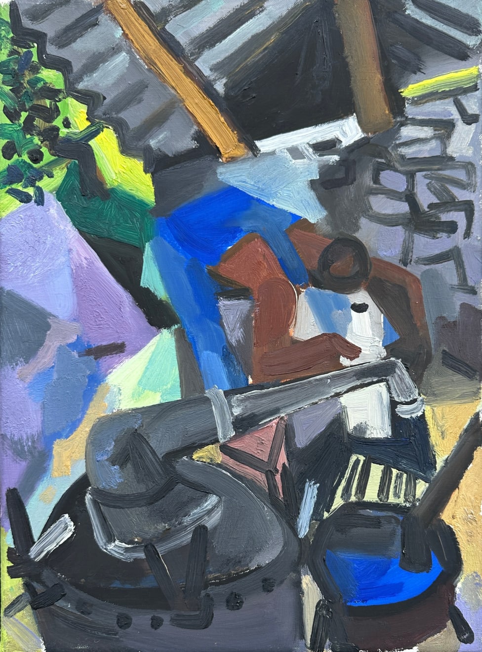 Peter de francia, Lavender distillery with worker, 1956