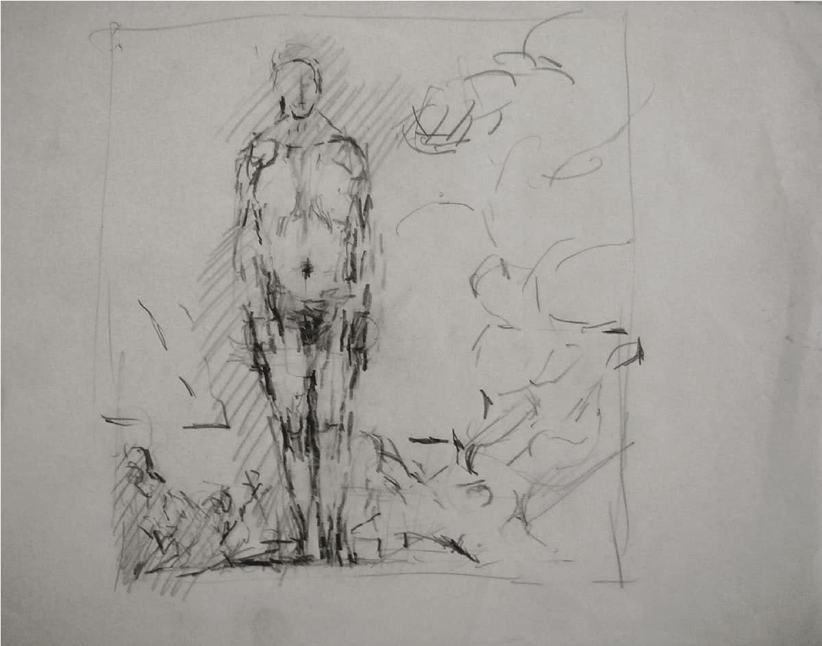 Robert Medley, Study for Self Portrait after Watteau's Gilles, 1980