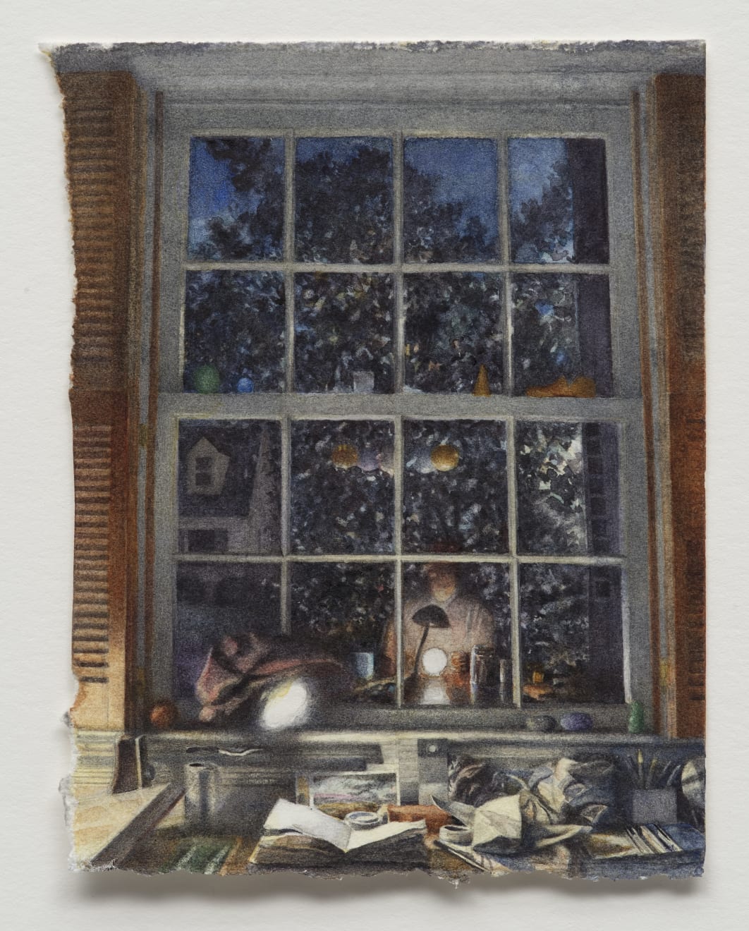Charles Ritchie, Self-Portrait with Lamps and Open Journal, 2019-2020