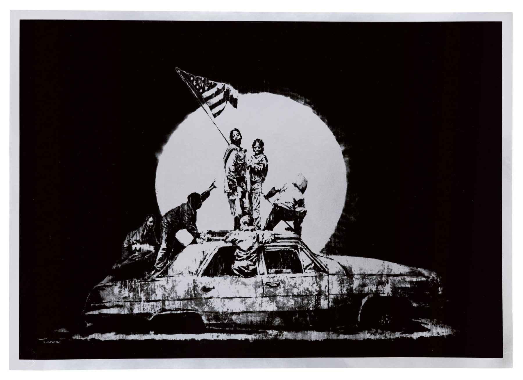Banksy, Flag (Silver)