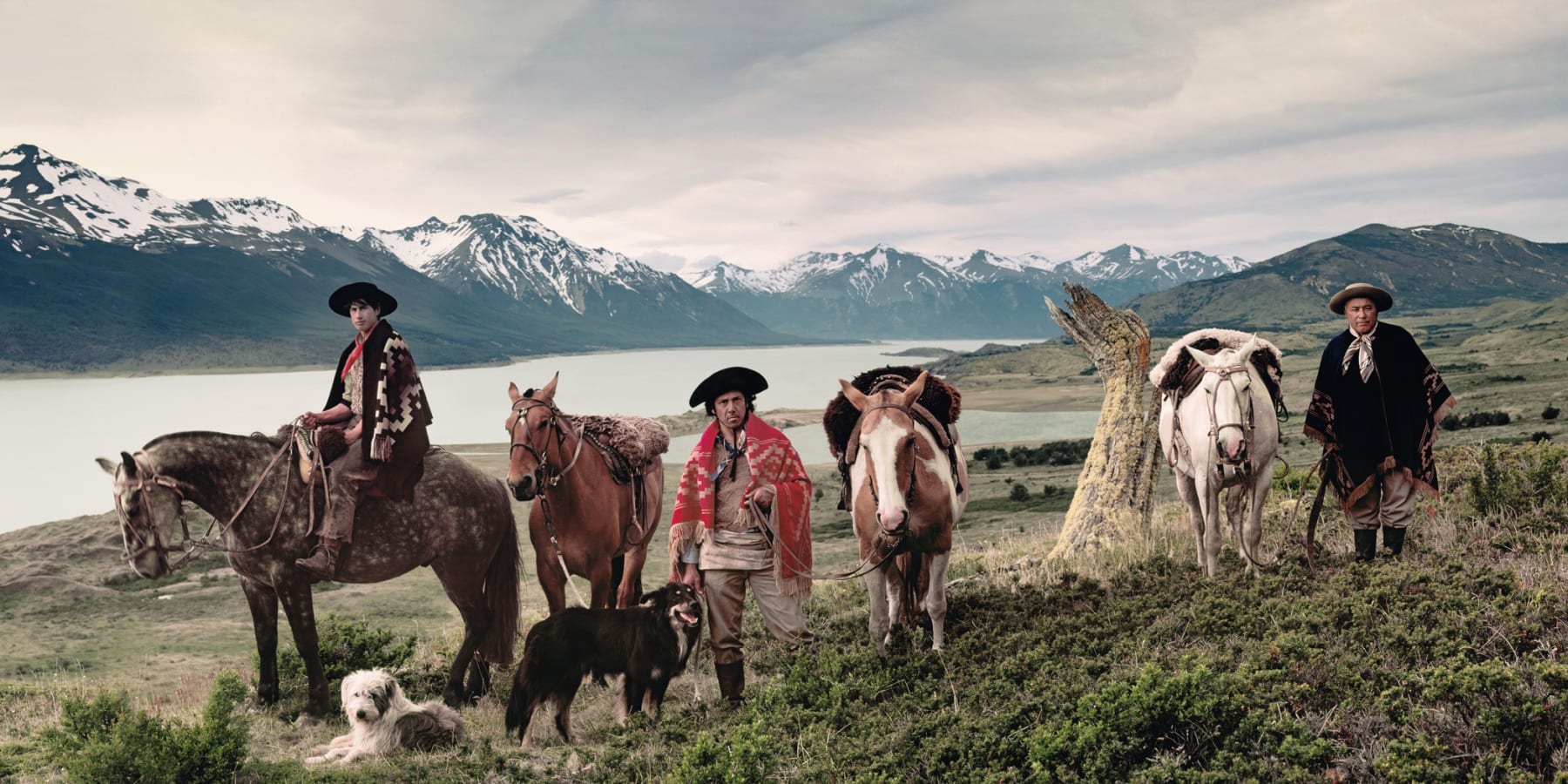 Jimmy Nelson, Christian Alejandro, Alfonso Mario & Requelme, Gauchos | Brazo Sur, Lake Argentino, Cerro Christal on horizon, Patagonia | Argentina, 2011