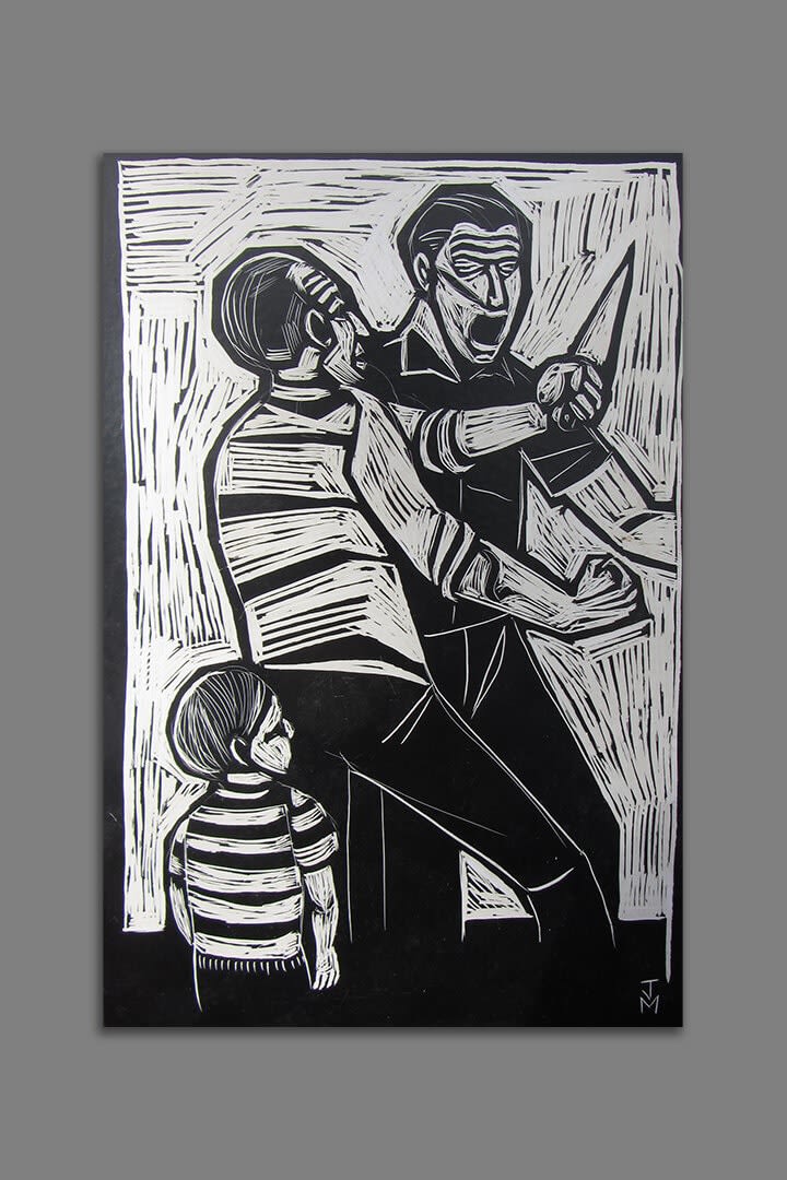 Joe Machine, Watching a Man Get Cut, Aged 5, 2015