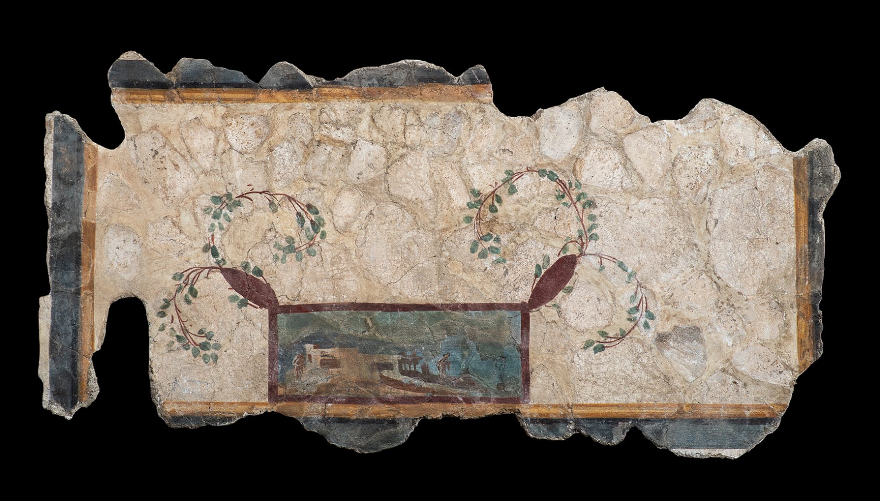 Roman A Roman Polychrome Painted Fresco Wall Painting Third