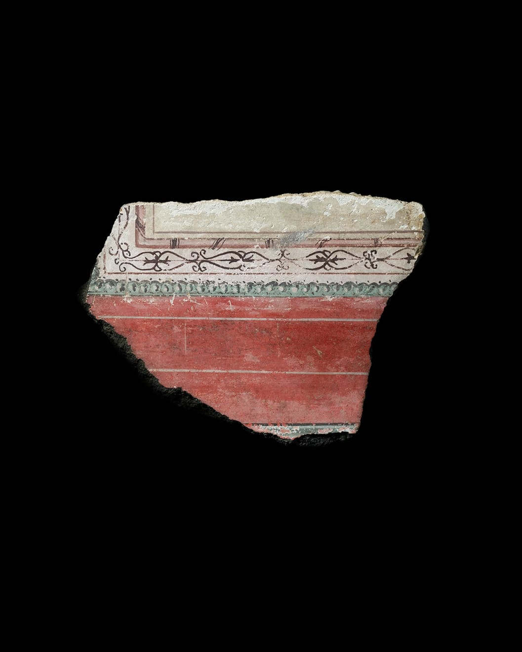Roman, A Roman polychrome wall-painting fresco fragment, circa 1st century BC - 1st century AD