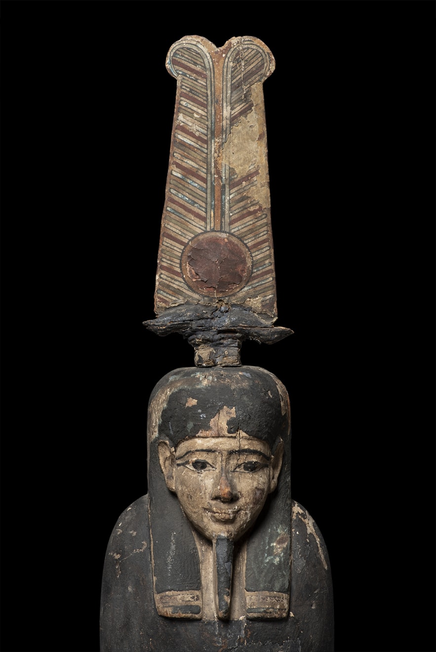 Egyptian, An Egyptian wood Ptah Sokar Osiris for the Osiris Musician Priestess of Min, the daughter of Ta-Sherit-Min, Akhmim, Ptolemaic Period, circa 200 BC