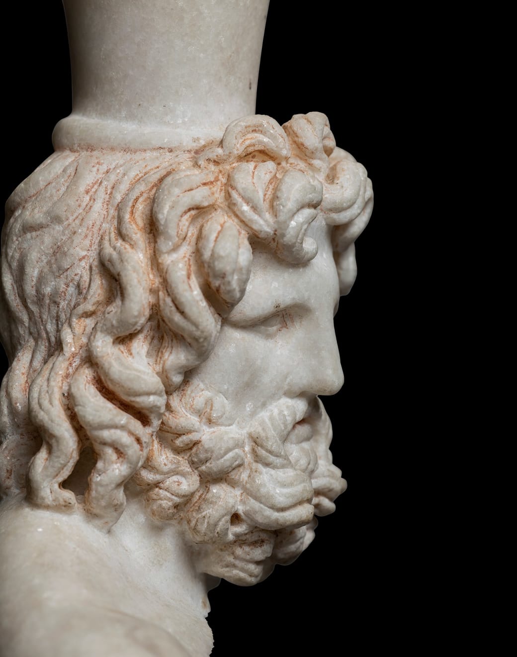 Egyptian, A Greek marble bust of Serapis, Hellenistic Period, circa 2nd - 1st century BC