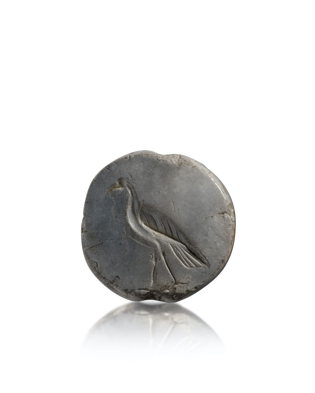 Greek A Graeco Persian banded agate intaglio of a bird set as a