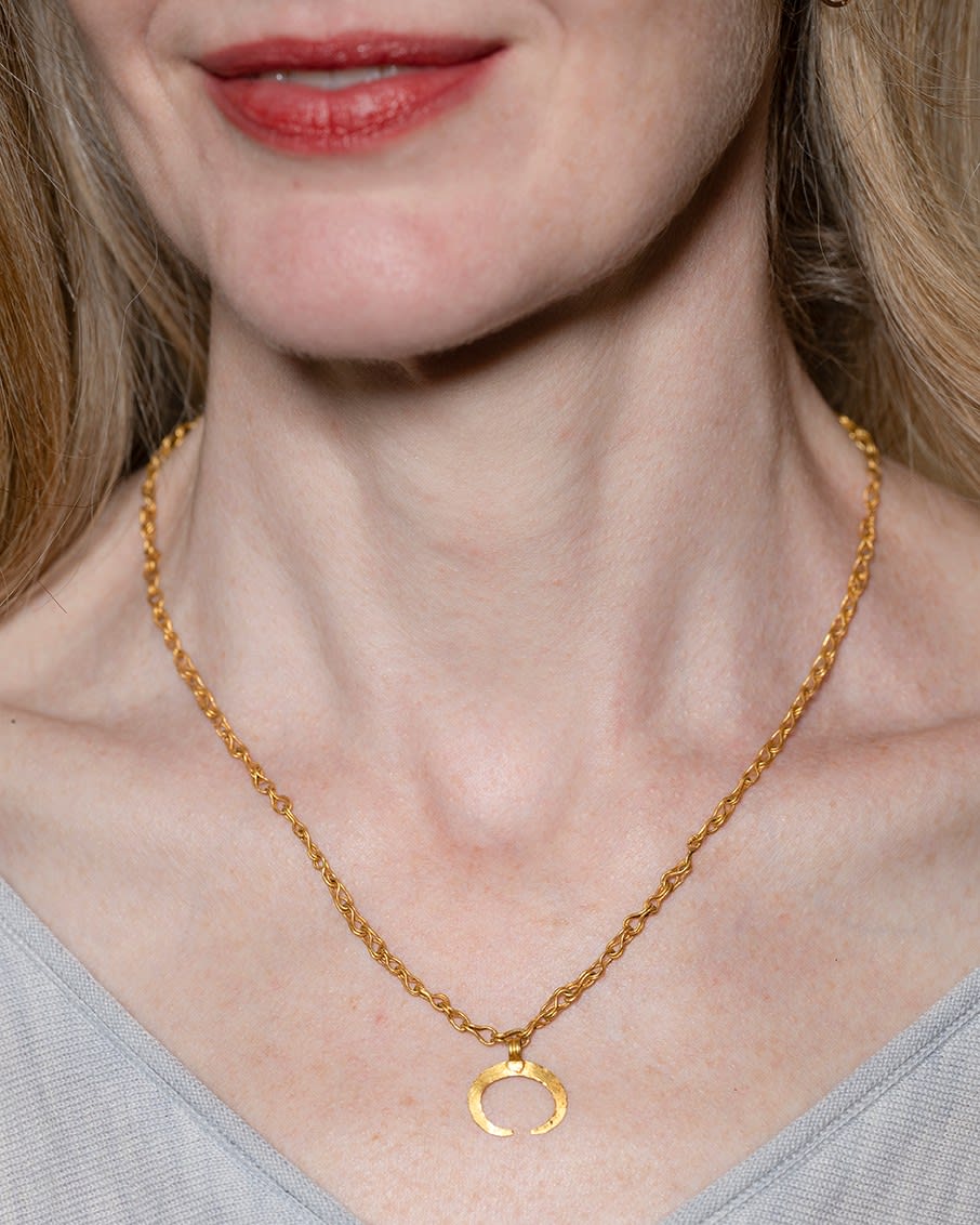 Roman A Roman gold necklace with a lunula pendant Circa 1st 2nd century AD Kallos Gallery