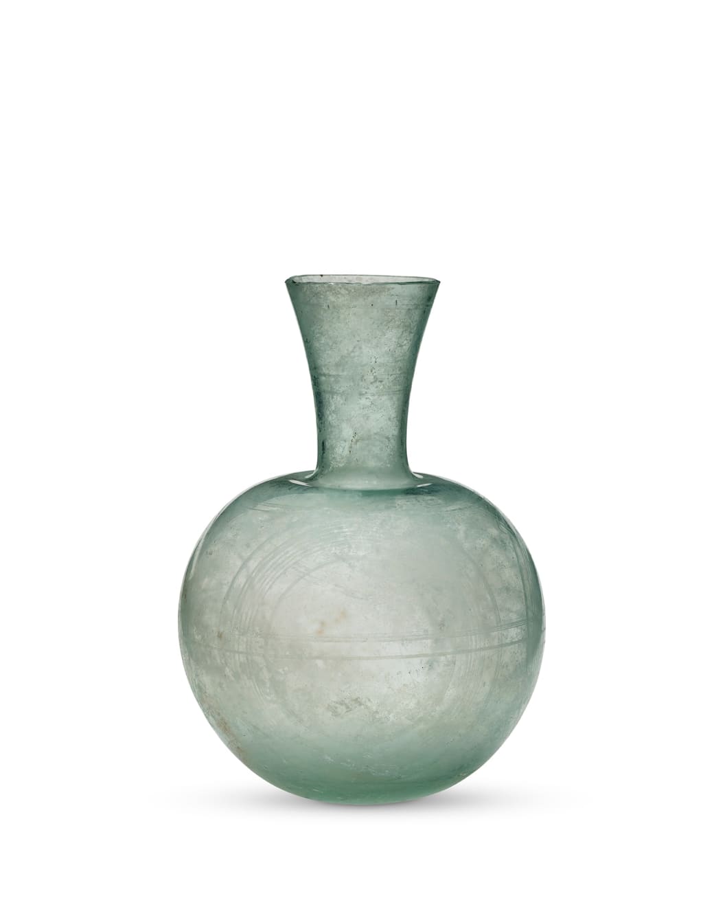Roman, A Roman pale green glass engraved flask, circa 3rd - 4th century AD