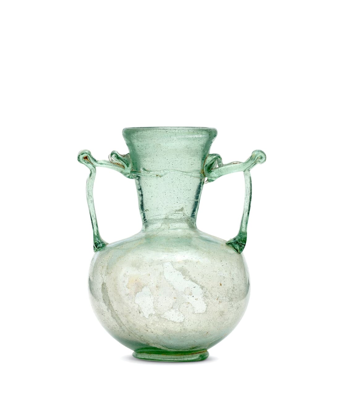 Roman, A Roman green glass amphora, Western Empire, possibly Rhineland or Gaul, circa 3rd-4th Century AD