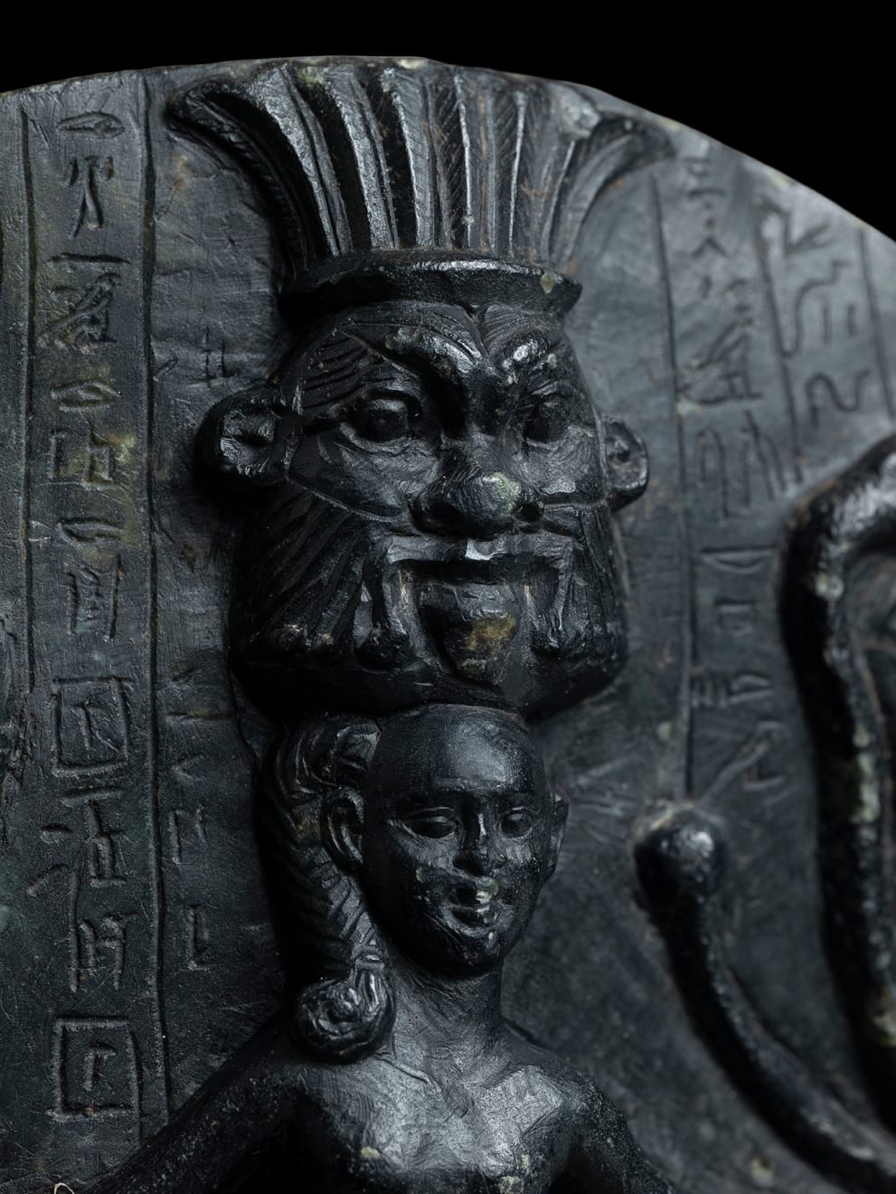 Egyptian, An Egyptian steatite magic cippus, Ptolemaic, circa 3rd century BC