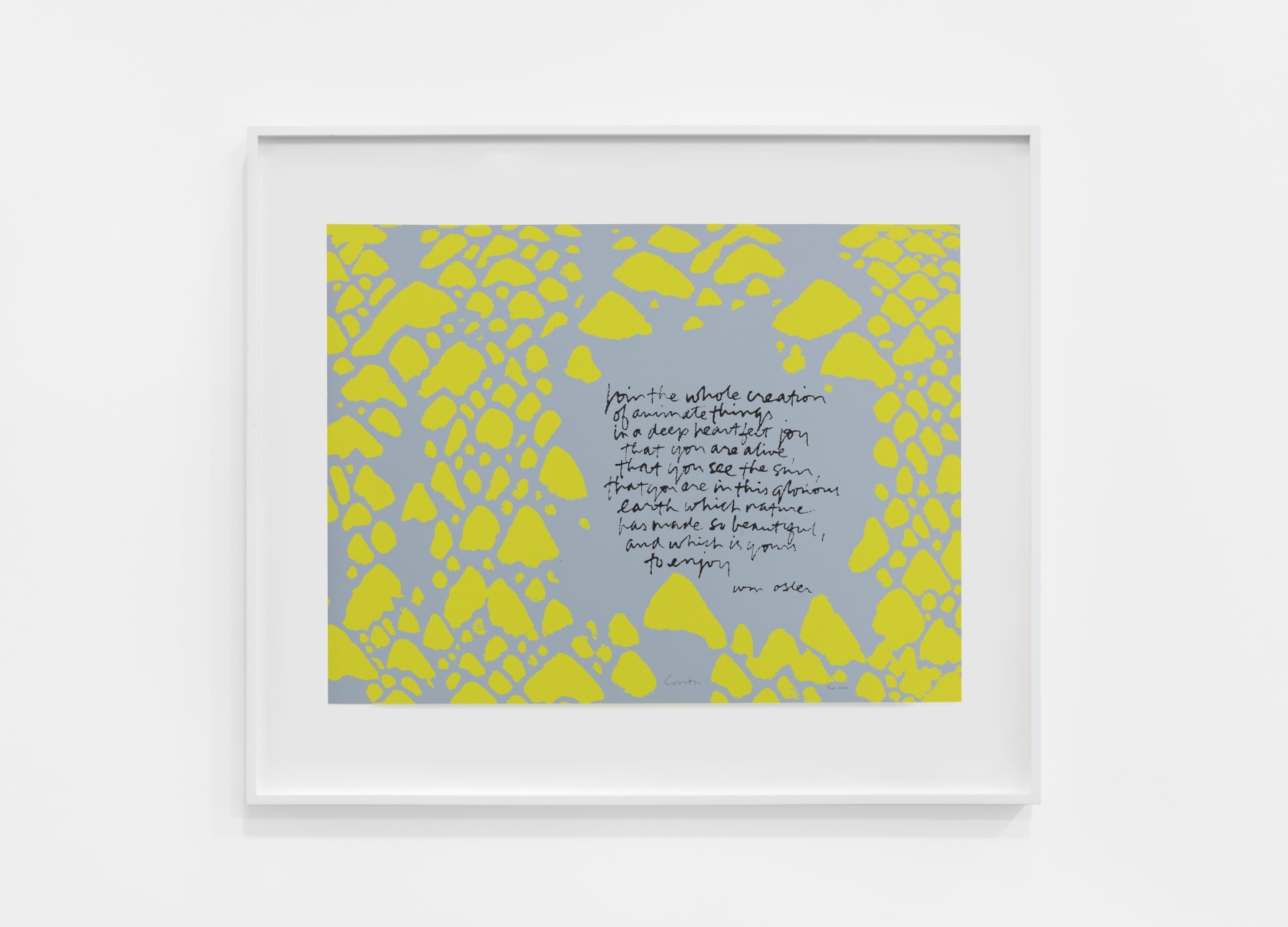 Corita Kent, you are alive — shell writing #4, 1976