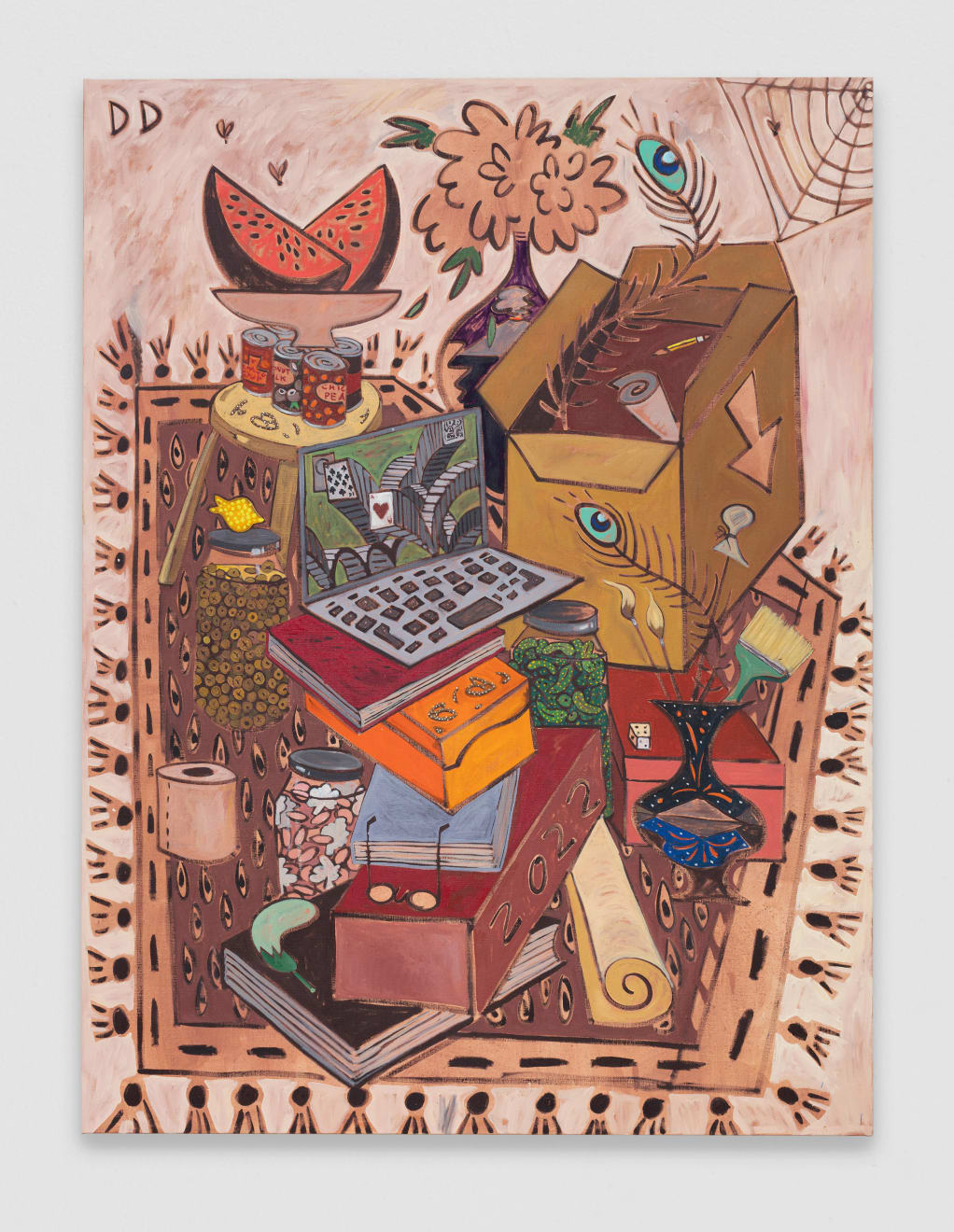 Dickon Drury, Stack with Solitaire and Watermelon, 2022