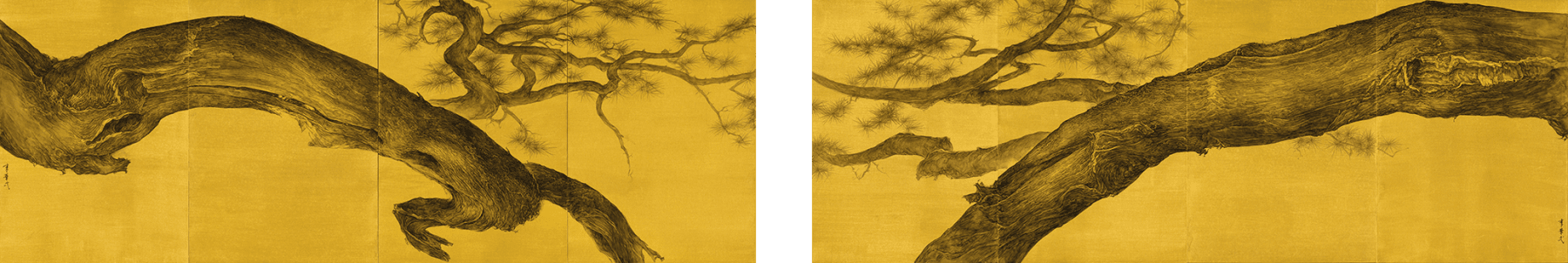 Li Huayi 李華弌, Calligraphic Pines (左)《帖書松》(右)《碑意松》, 2015