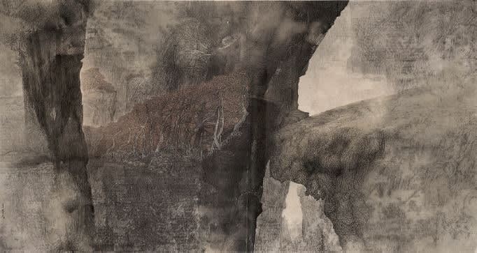 Li Huayi 李華弌, Red Trees and Wrinkled Cliffs 《懸崖秋樹》, 1994