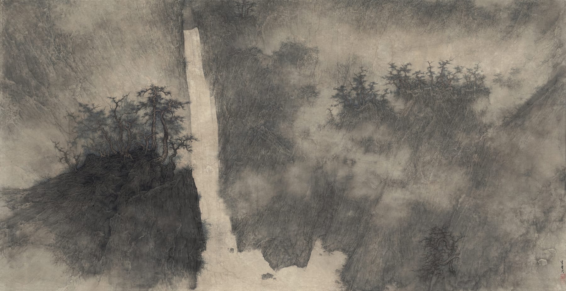 Li Huayi 李華弌, Pine Trees and Spring 《松泉圖》, 2008