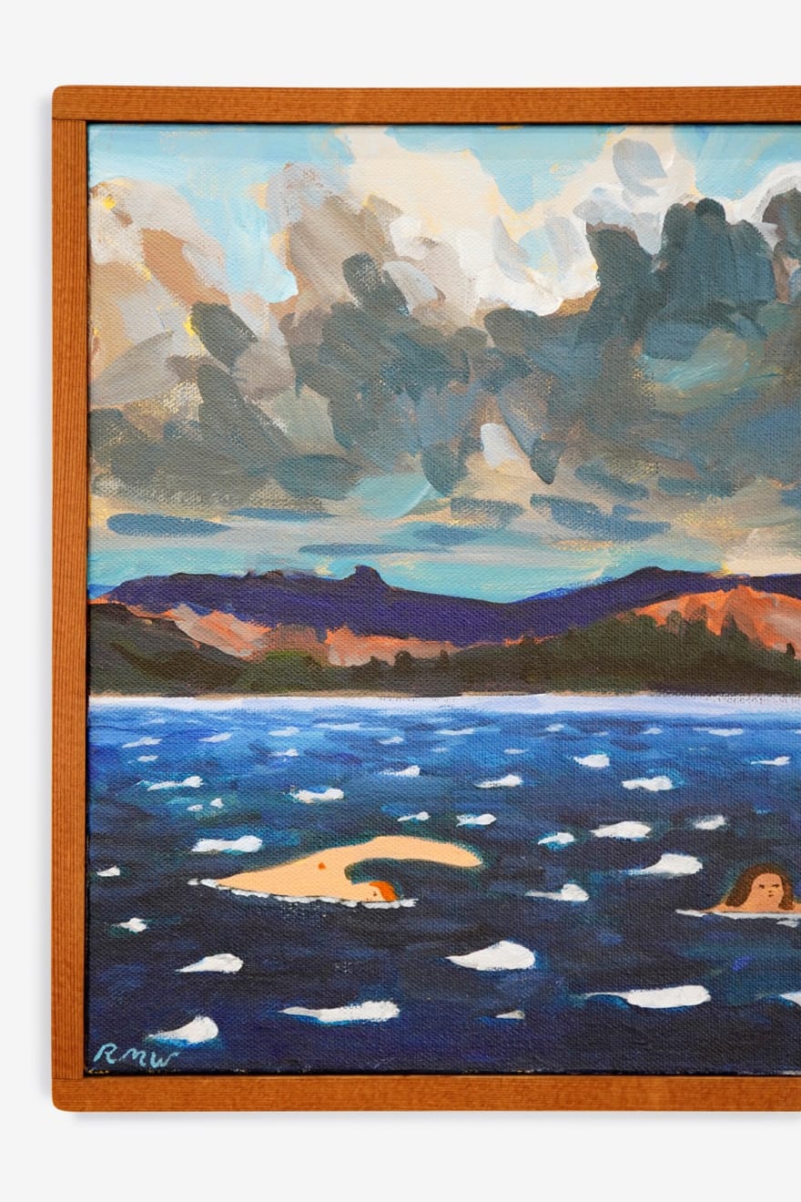 Rob Moss Wilson, Tomales Bay Swim with Heavy Cloudscape