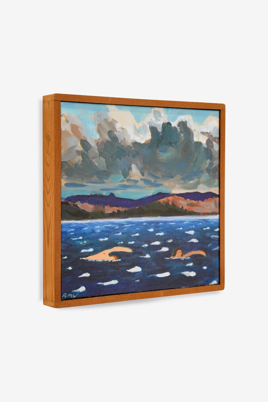 Rob Moss Wilson, Tomales Bay Swim with Heavy Cloudscape