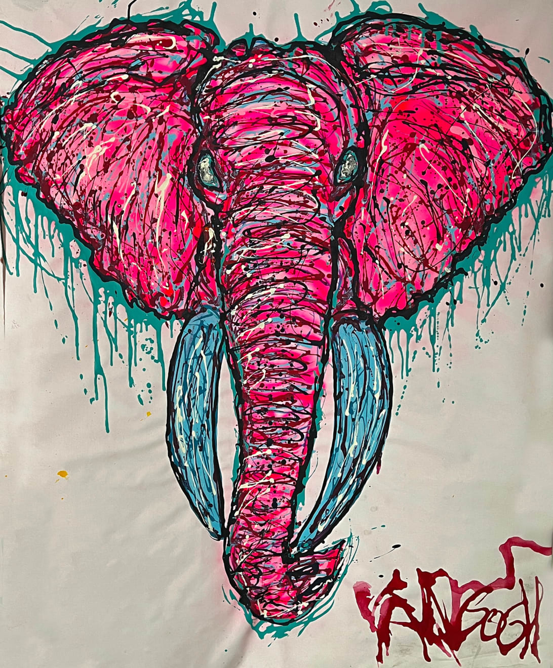 Lieuwe van Gogh, Uptown Funk Elephant - 'The Peachy One' 02/14, 2022