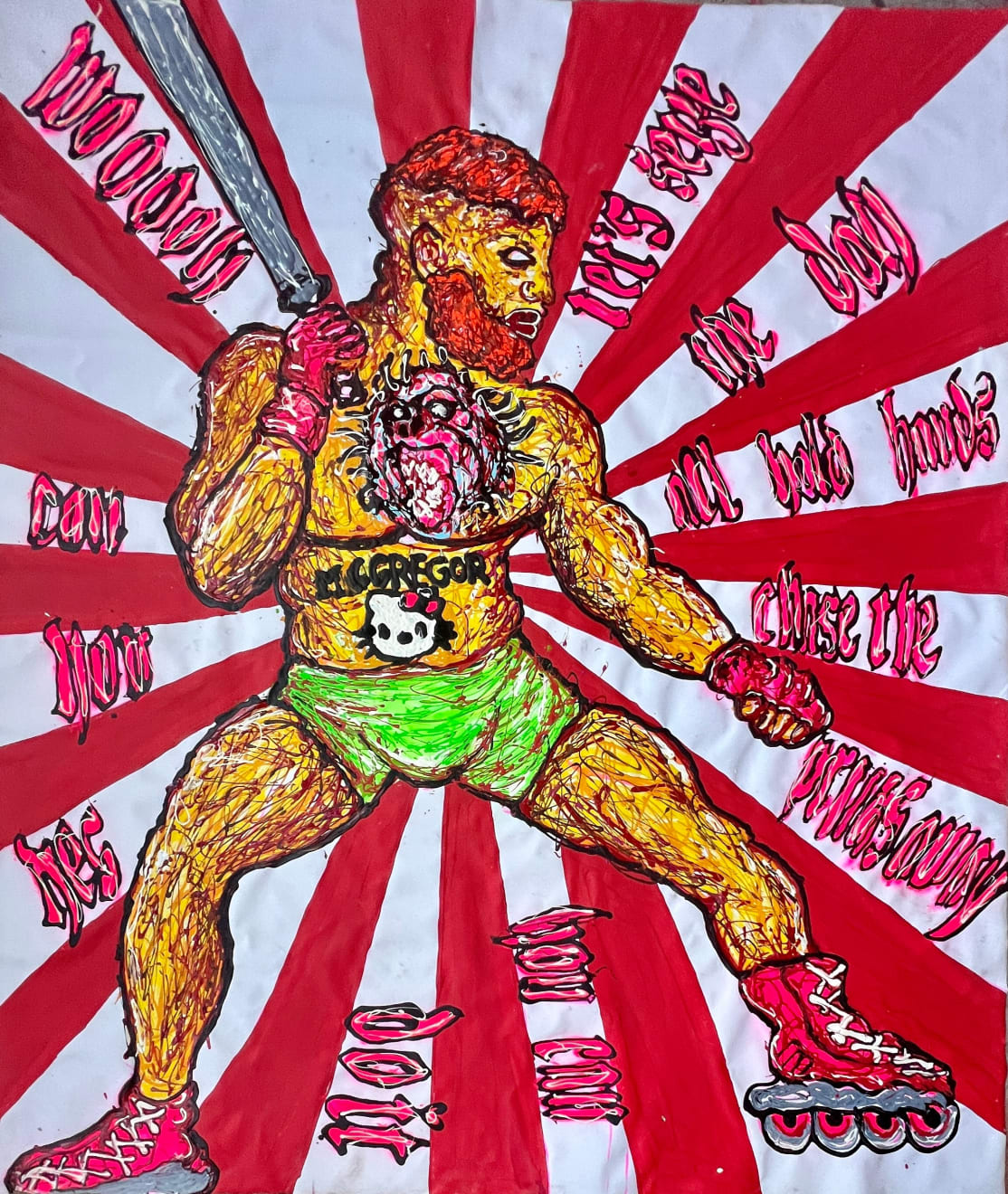 Lieuwe van Gogh, Conor McGregor With A Samurai Sword On Rollerblades, 2022