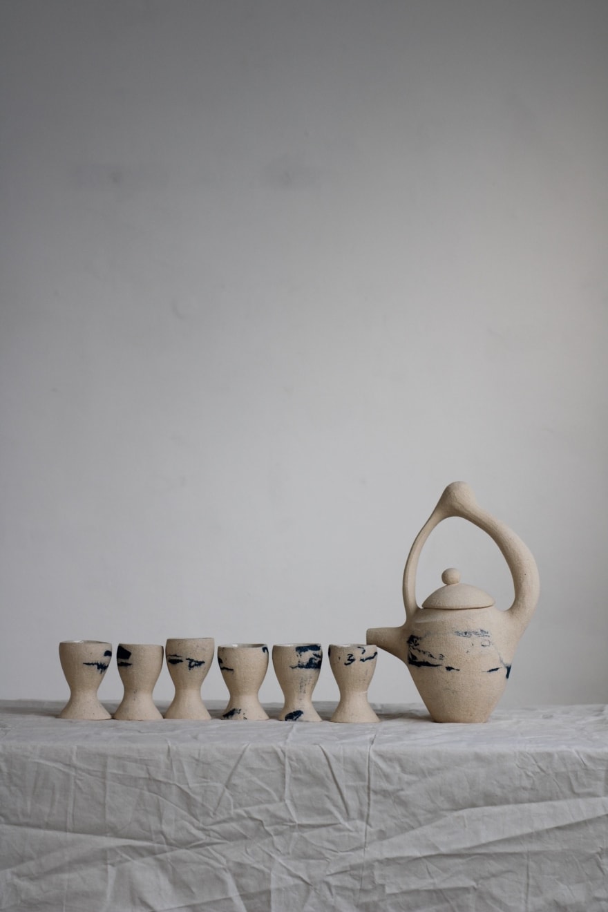 Abid Javed, Teapot and Cups Set