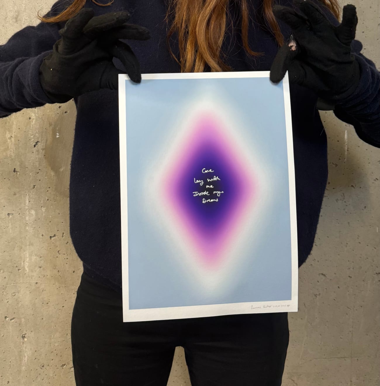 Lauren Baker, .COME LAY WITH ME INSIDE MY DREAMS (PINK) - A4 TEST AP £75, 2025