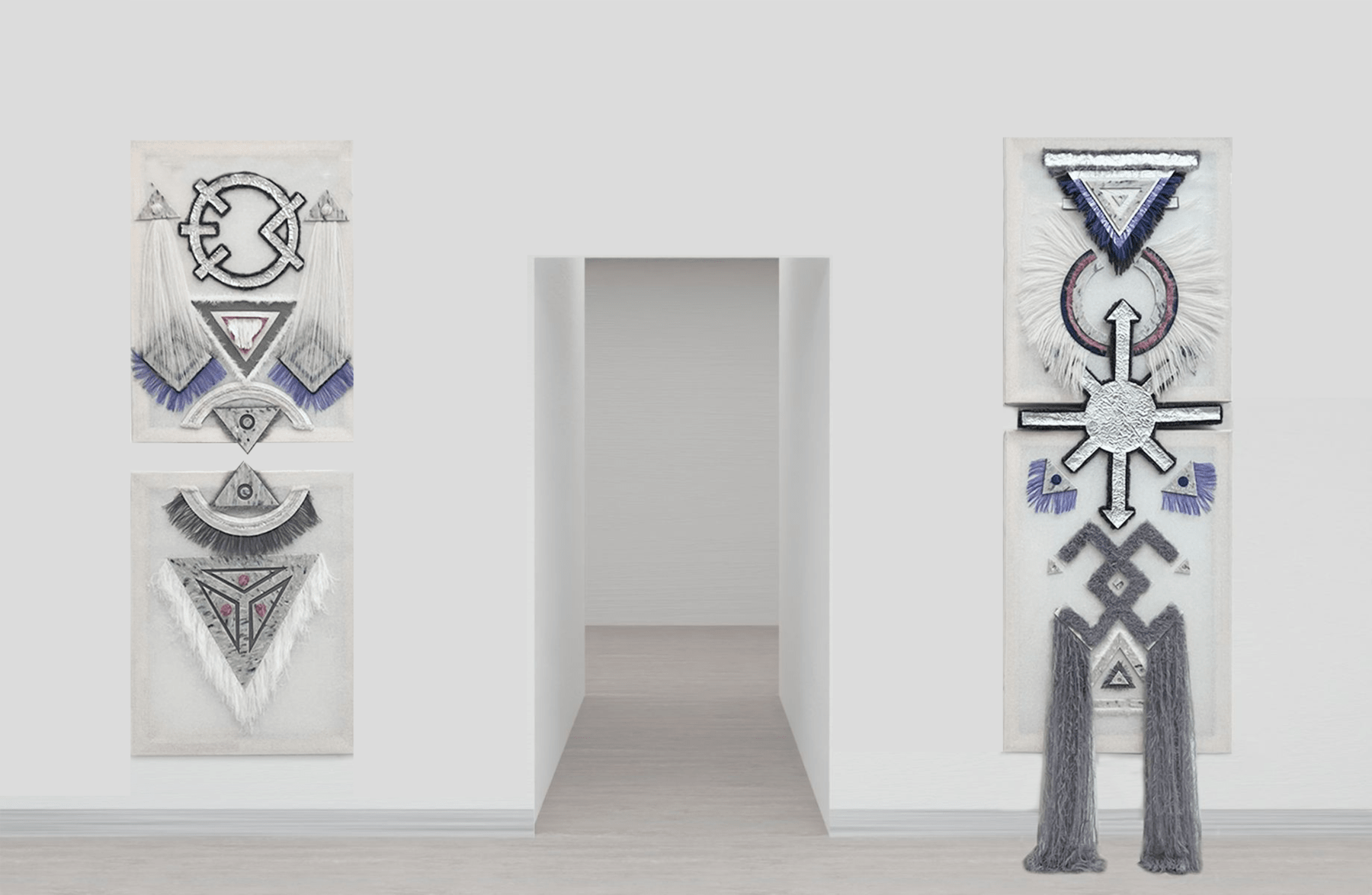 Earth Totems, Textile Wall Hangings, Saatchi Gallery, 2022