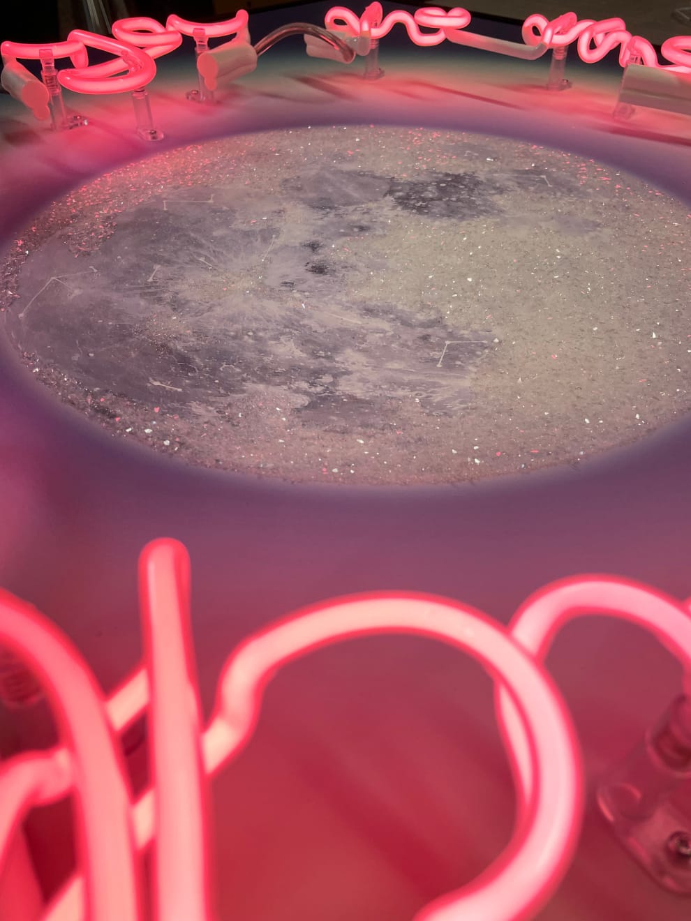 Lauren Baker, TO THE MOON & BACK - AURIC MOON - PINK NEON - Large, 2024