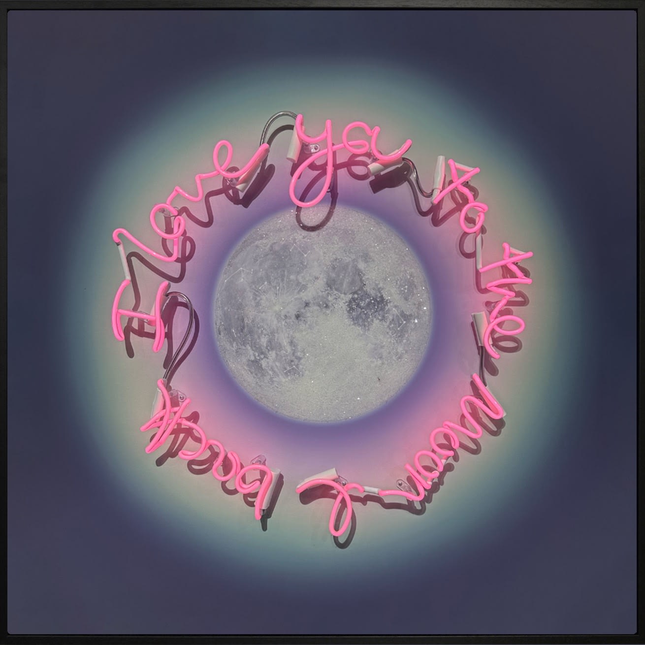 Lauren Baker, TO THE MOON & BACK - AURIC MOON - PINK NEON - Large, 2024