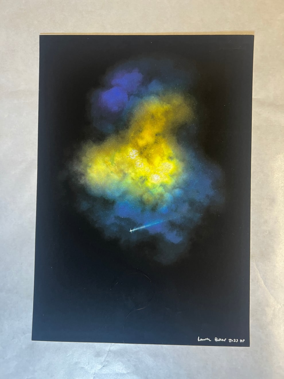 Lauren Baker, .GALAXY EXPLOSION - YELLOW A4 PP £75, 2025