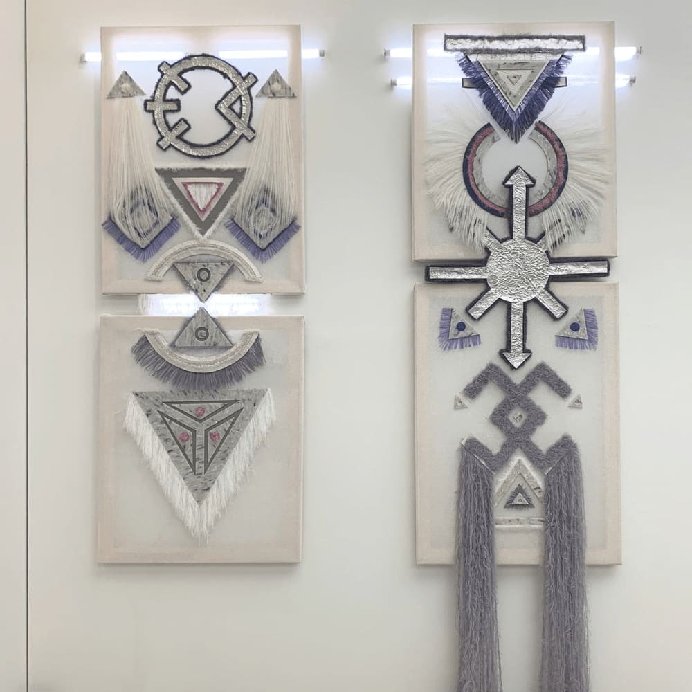 Earth Totems, Textile Wall Hangings, Saatchi Gallery, 2022