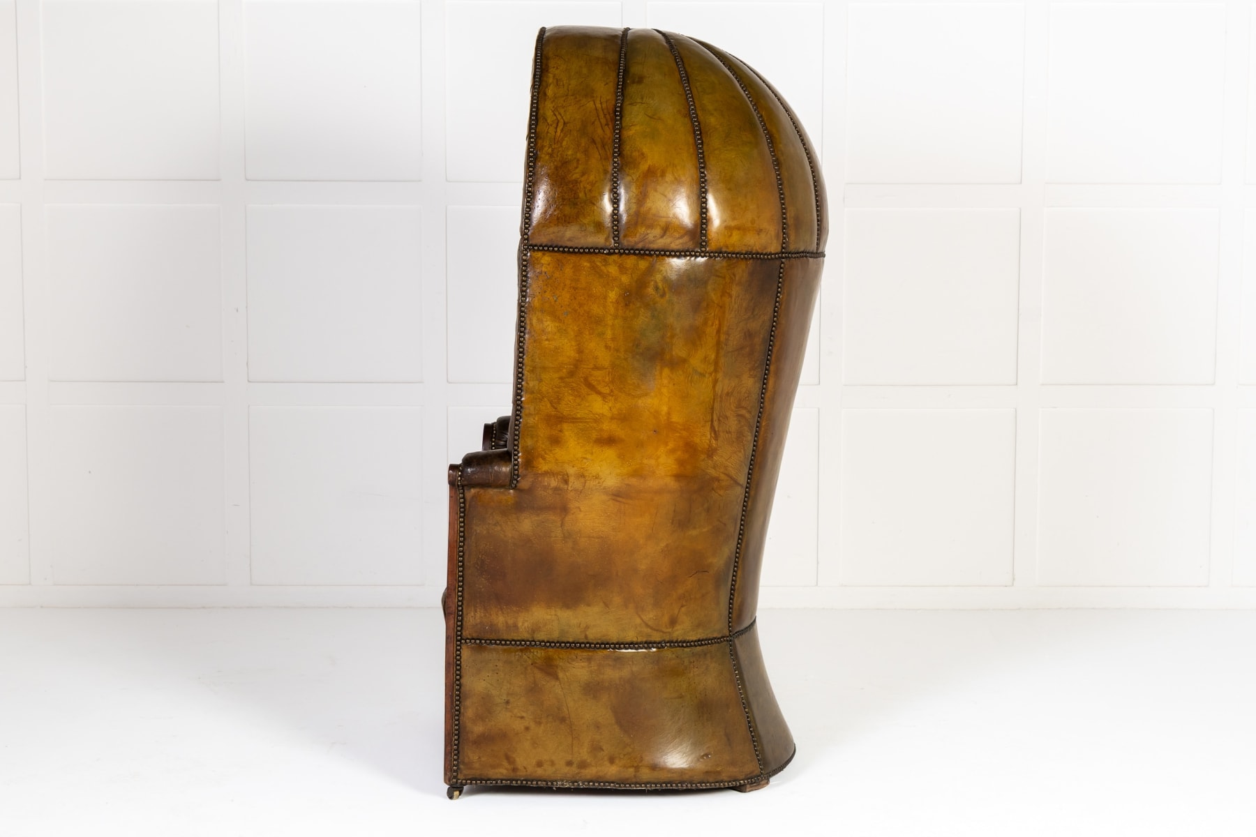 Large 18th Century English Leather Porters Chair