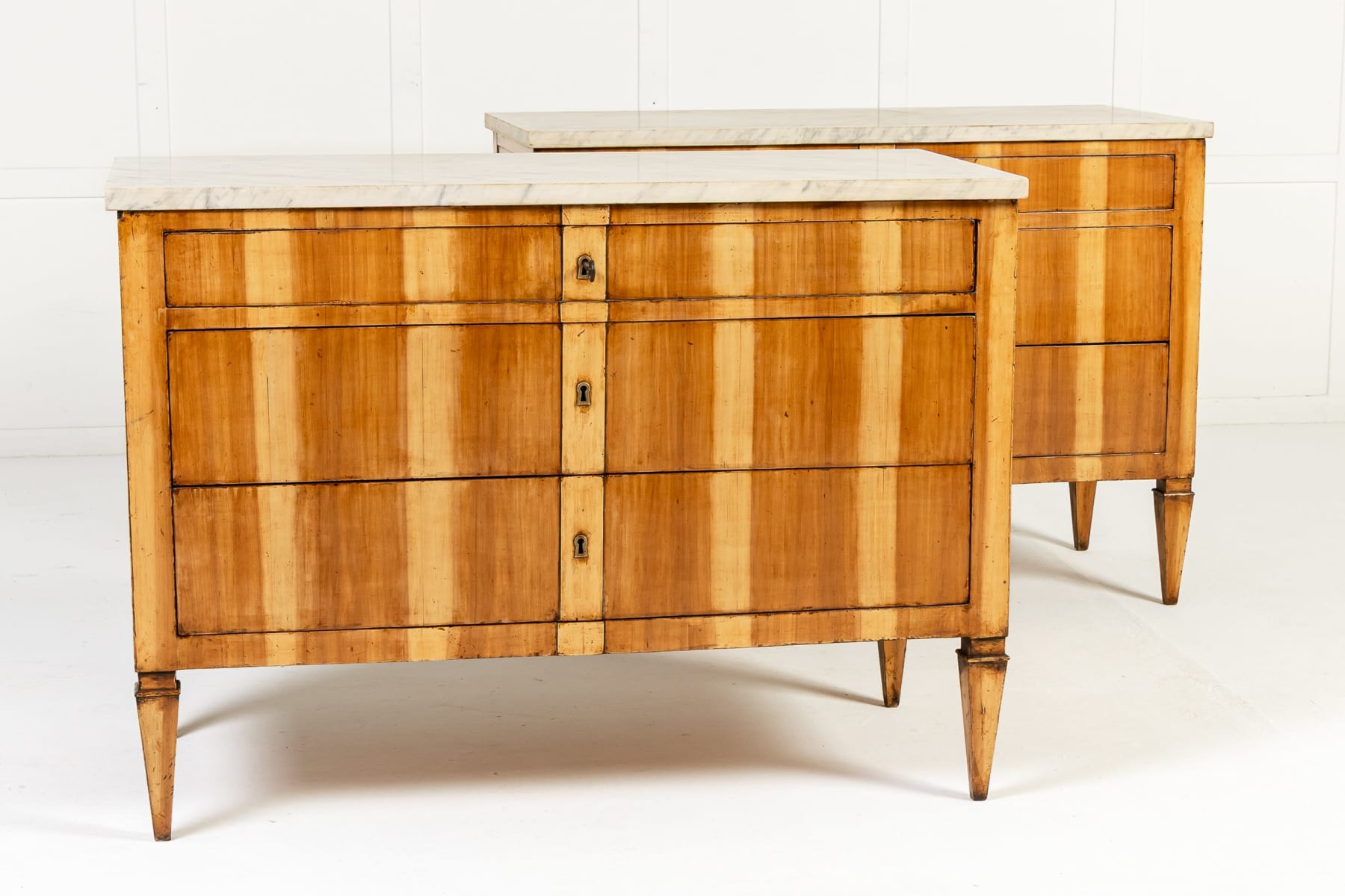 Pair of 19th Century Italian Fruitwood Chest of Drawers