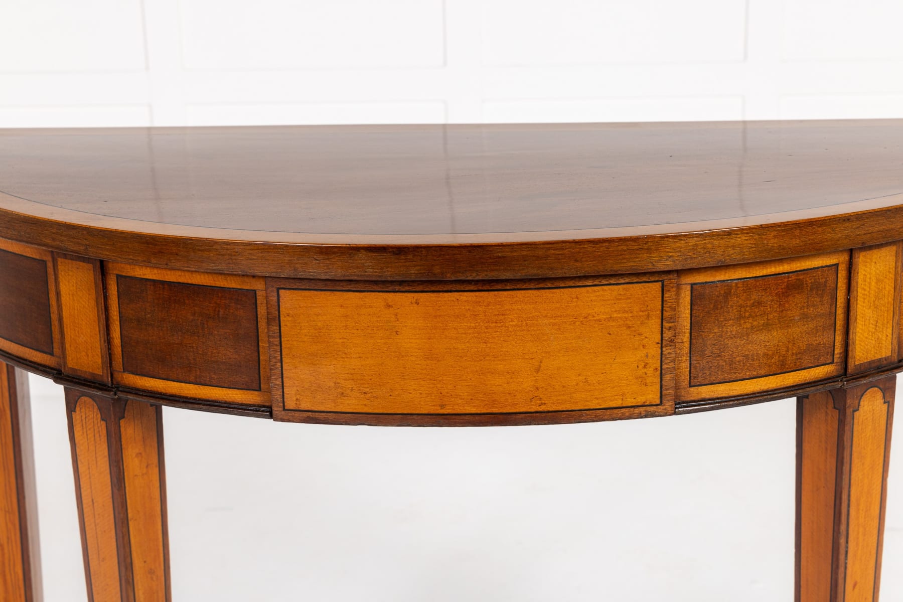 19th Century English Demi Lune Mahogany Side Table