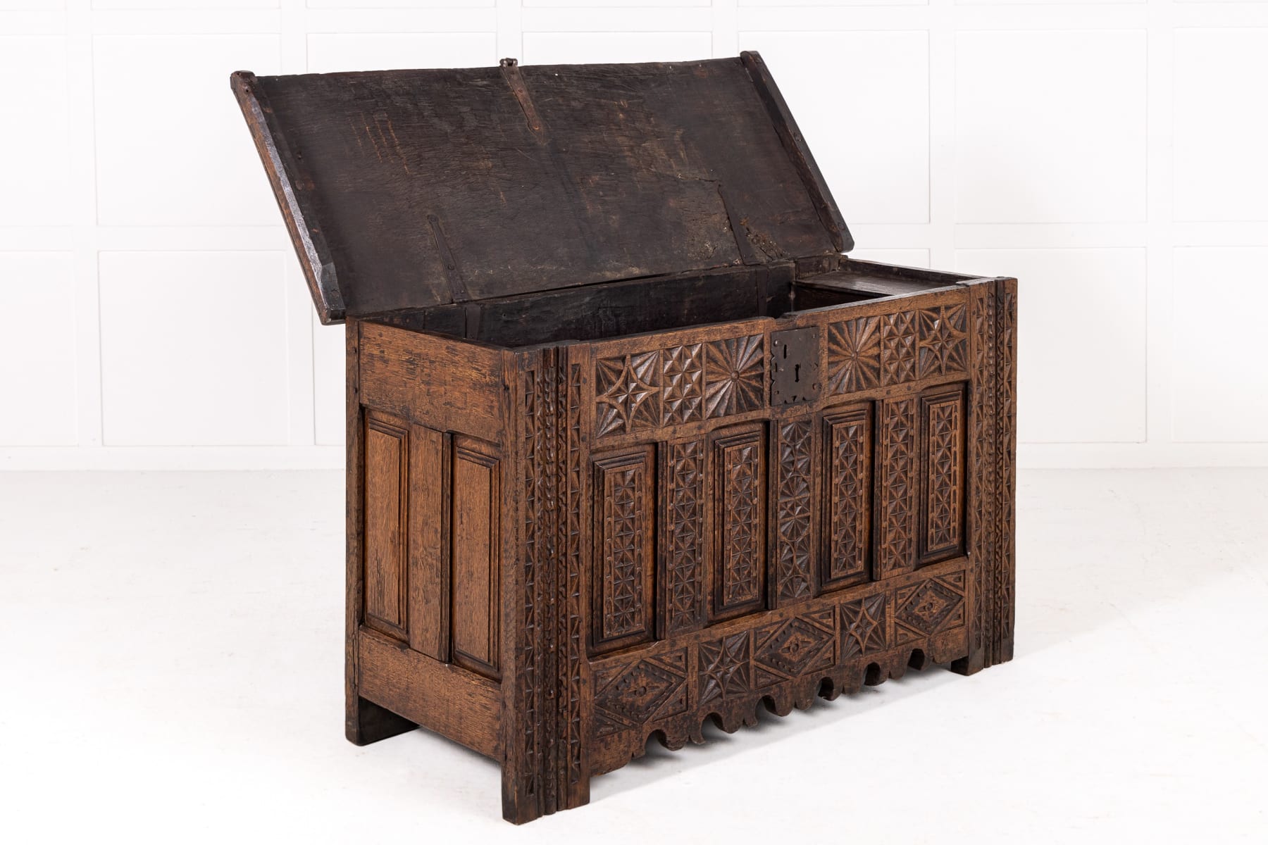 Late 17th Century Carved Oak Coffer