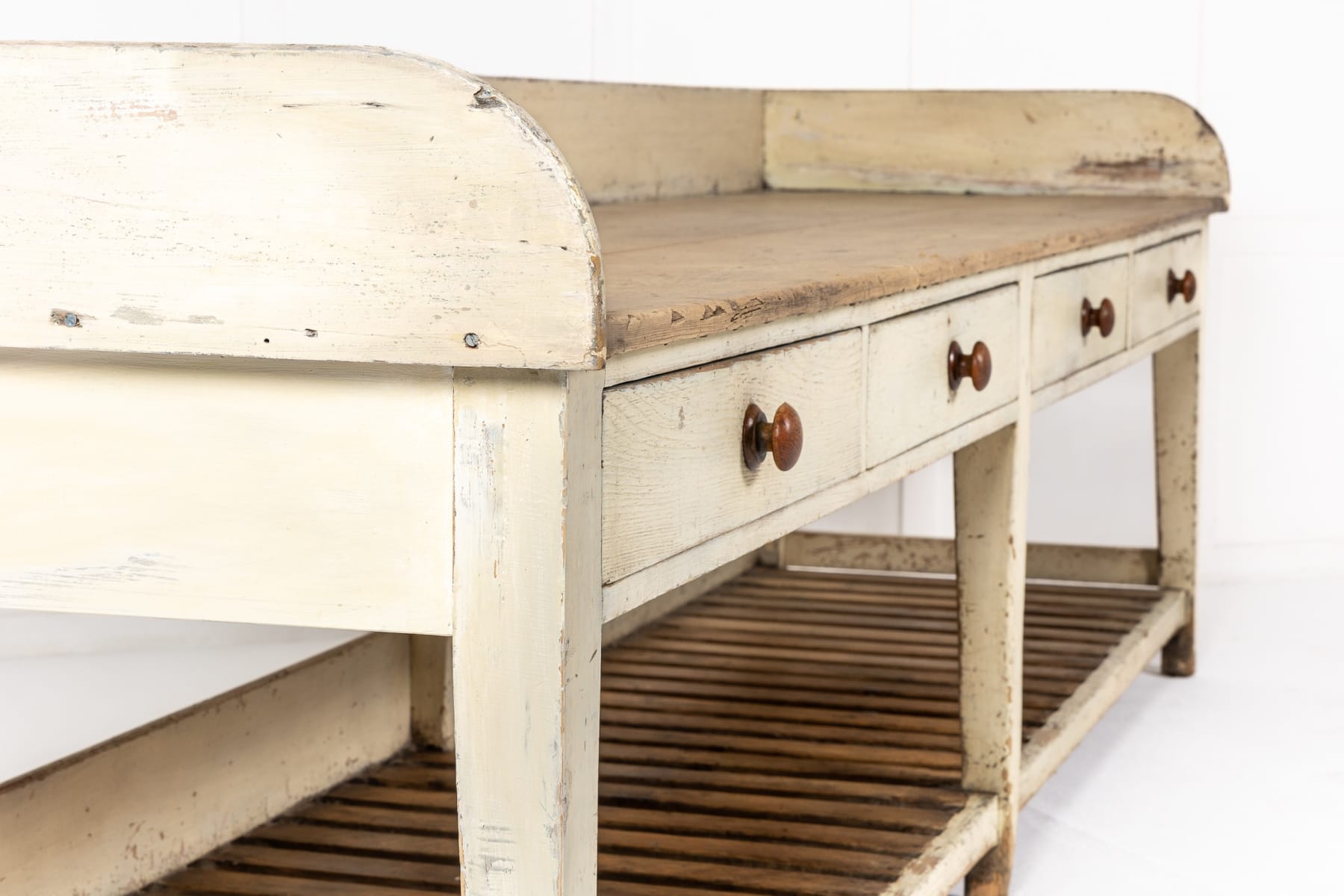 Monumental 19th Century English Country House Kitchen Preparation Table