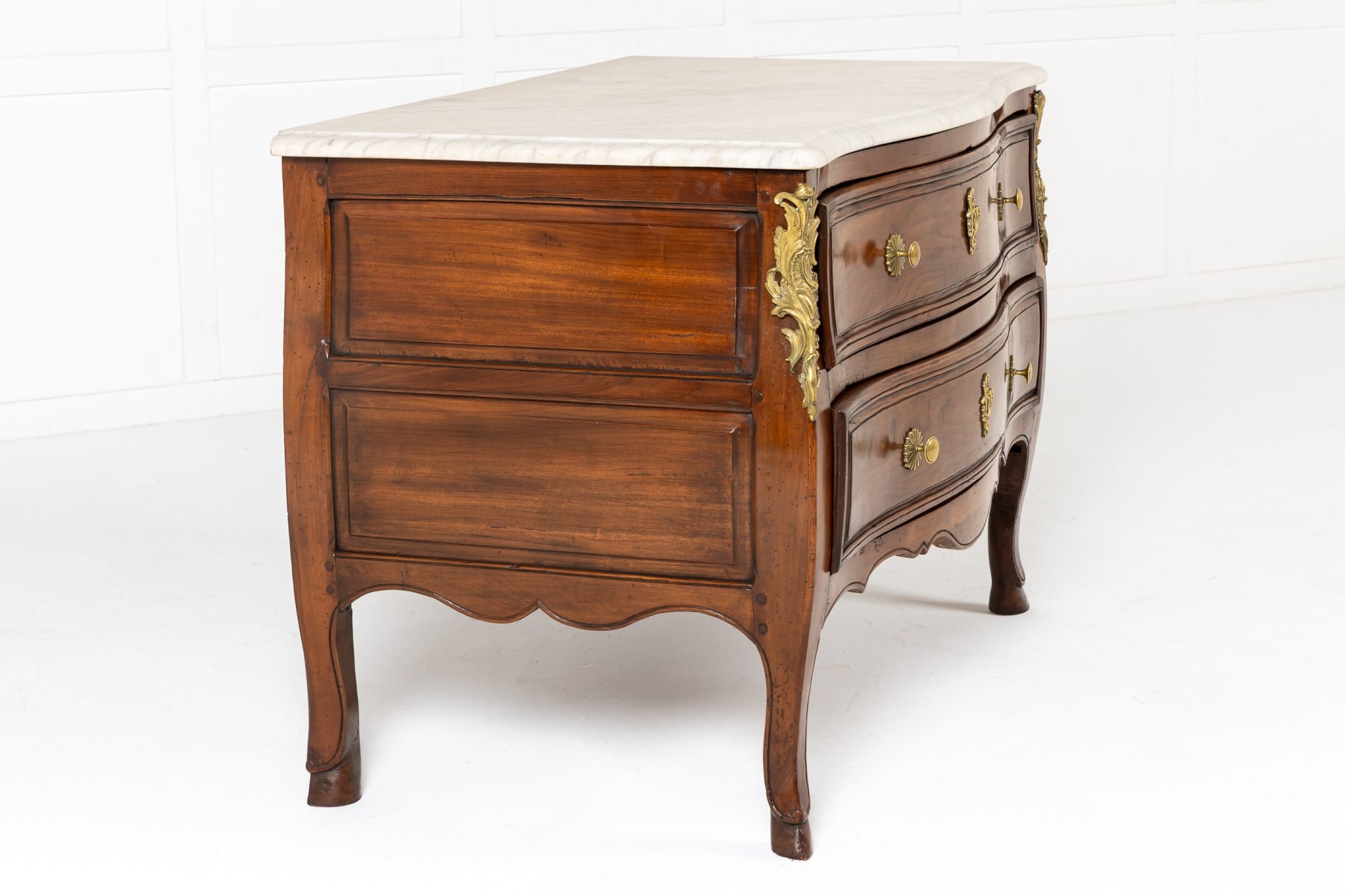 18th Century French Cherrywood Serpentine Commode