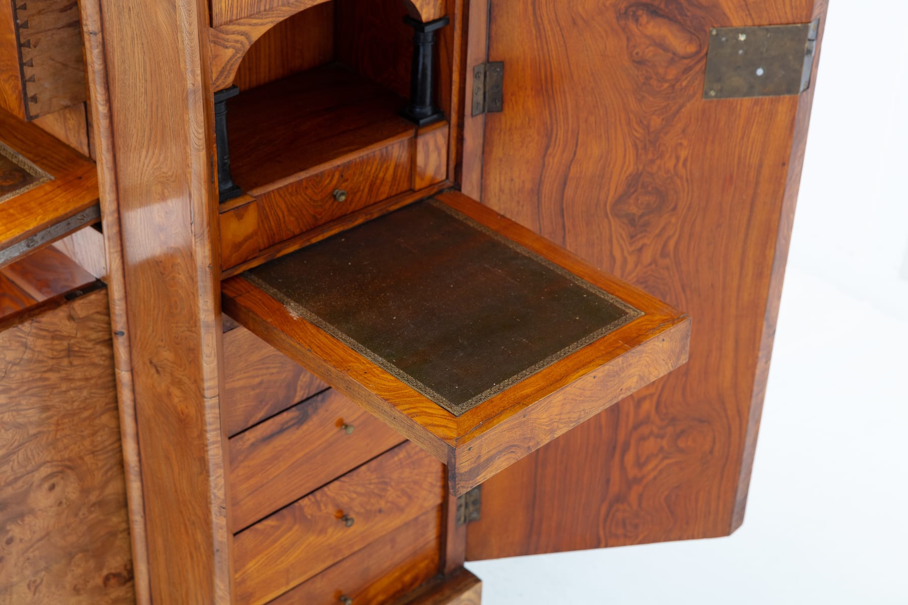 19th Century Biedermeier Ash Escritoire with Marble Top