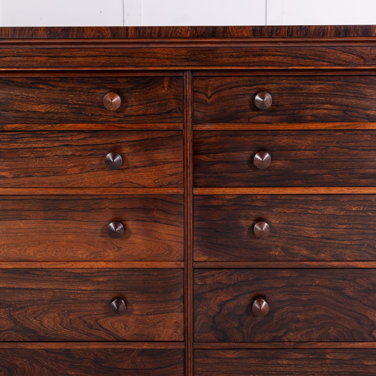 19th Century English Rosewood Bank of Drawers