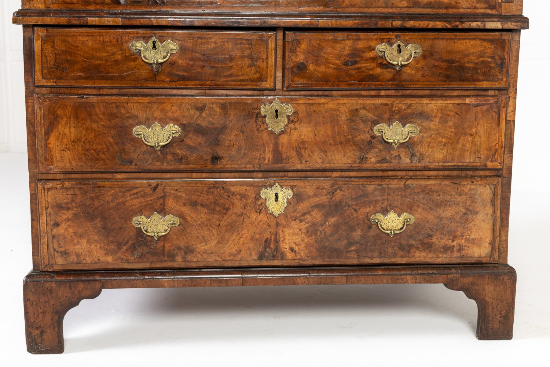 Early 18th Century English George I Walnut Bureau Bookcase