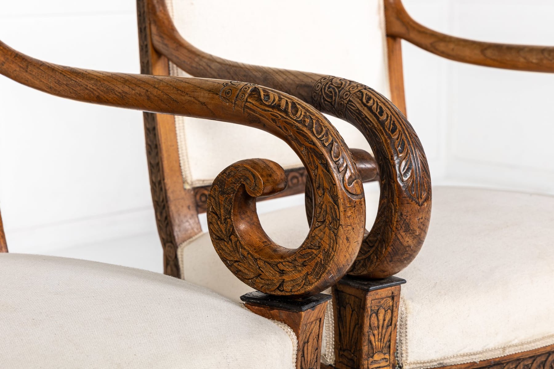 Matched Pair of 19th Century French Carved Wood Chairs