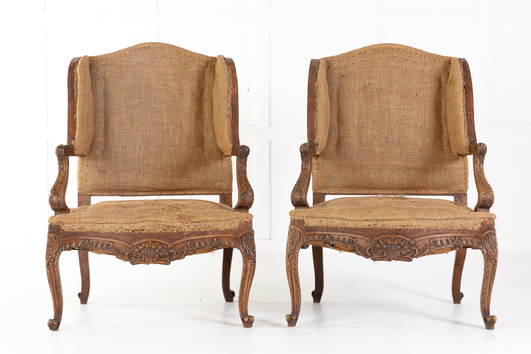 SOLD, Pair of 19th Century French Oak Armchairs