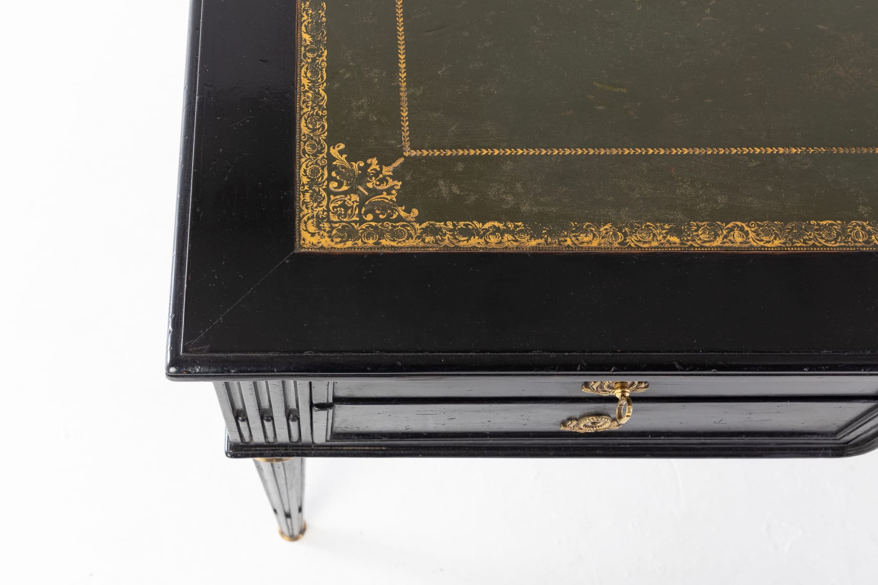 SOLD, 1940s French Ebonised Bureau Plat