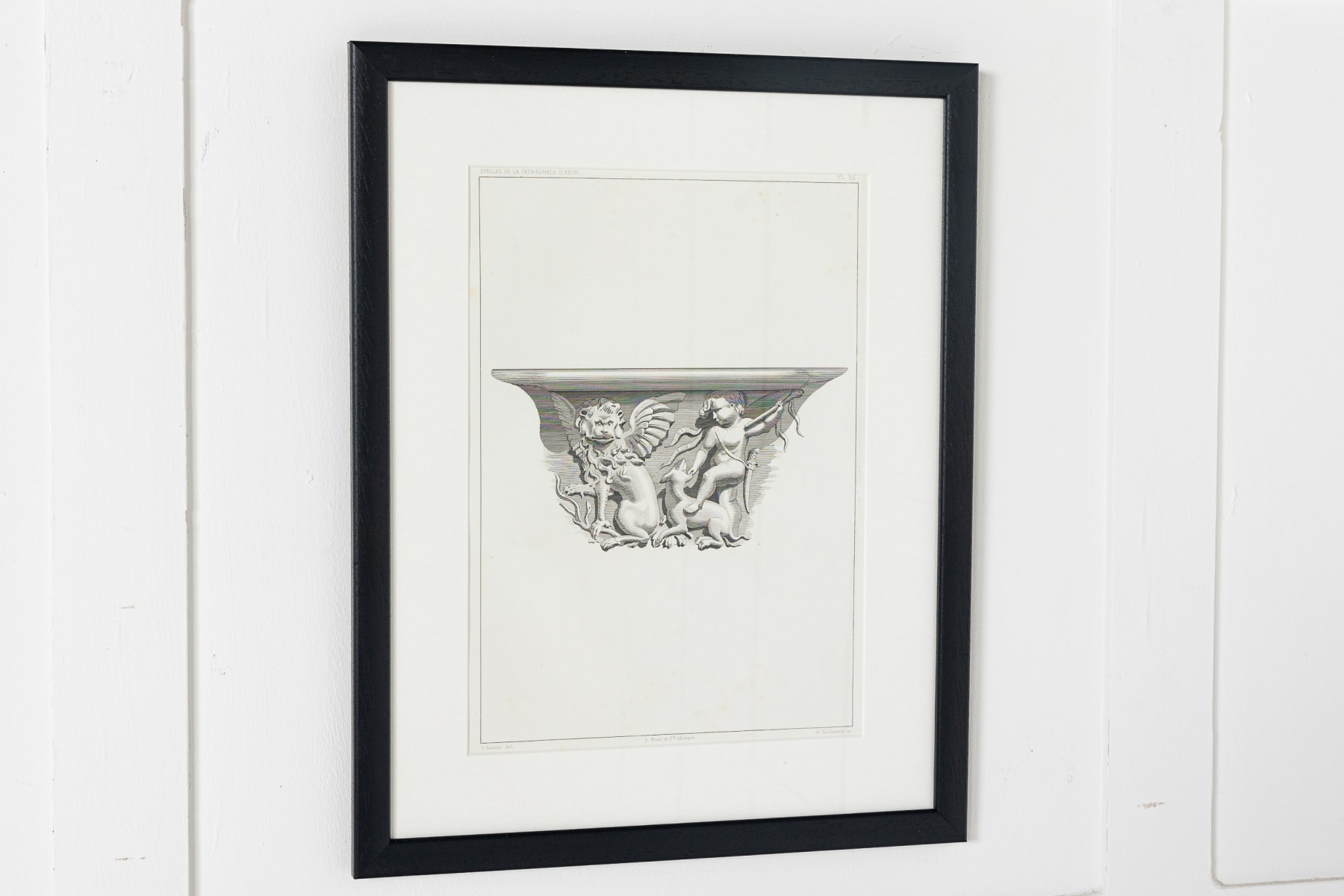 Set of Six 19th Century Framed Engravings of Cathedral d'Auch - France