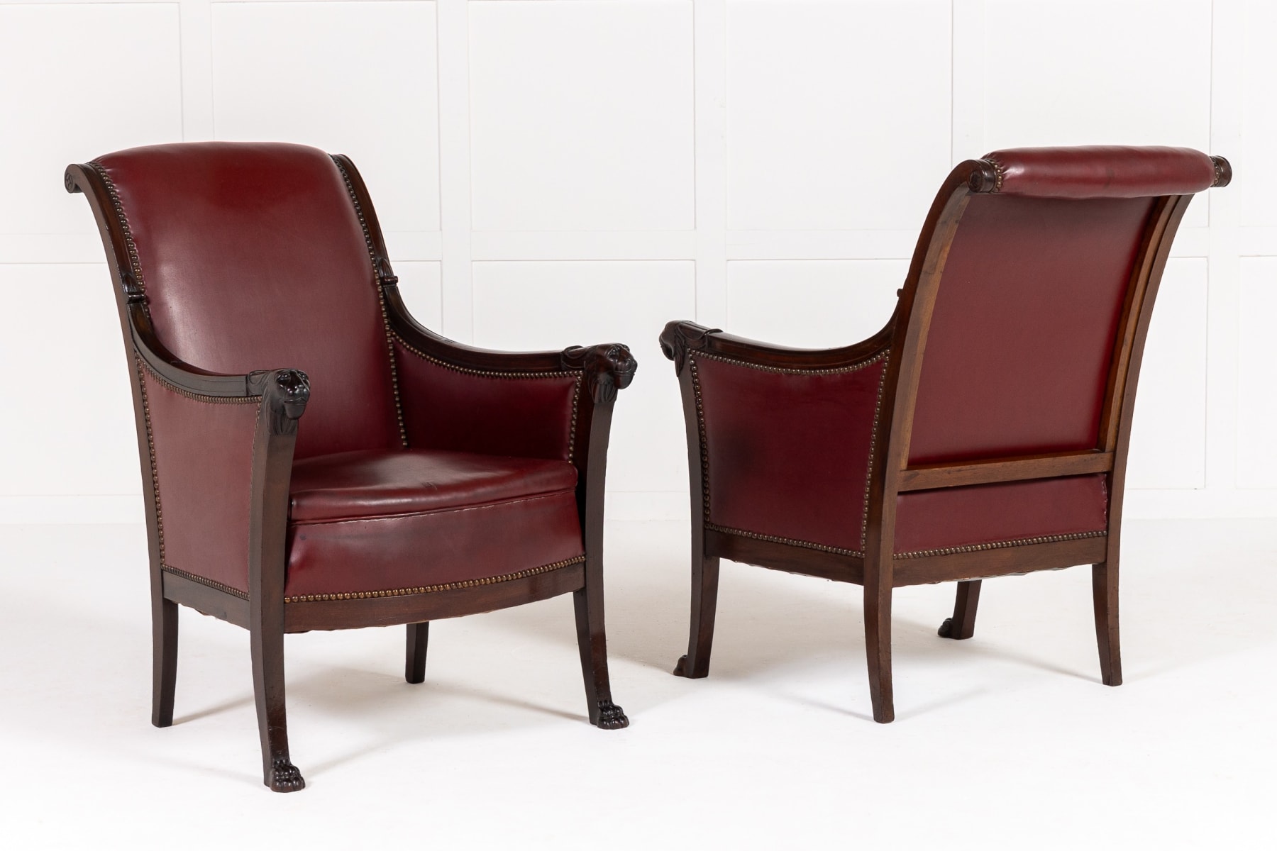 Pair of Early 19th Century French Mahogany Armchairs