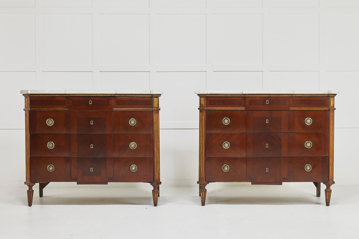 Pair of 18th Century Spanish Commodes with Marble Tops